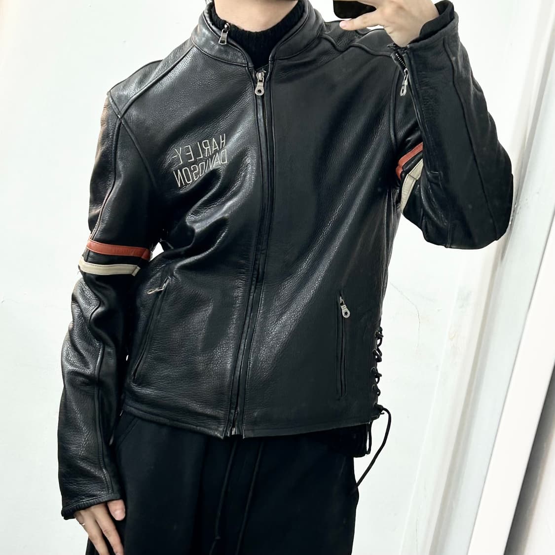 할리데이비슨 엠브로이더리 소가죽 라이더 자켓 상품이미지2