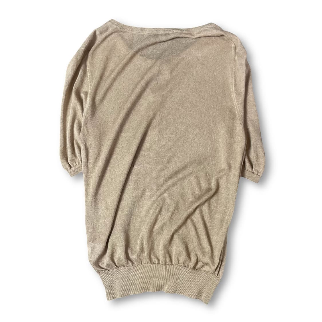 유니클로 베이지 라운드넥 반팔 가디건 XL 상품이미지2