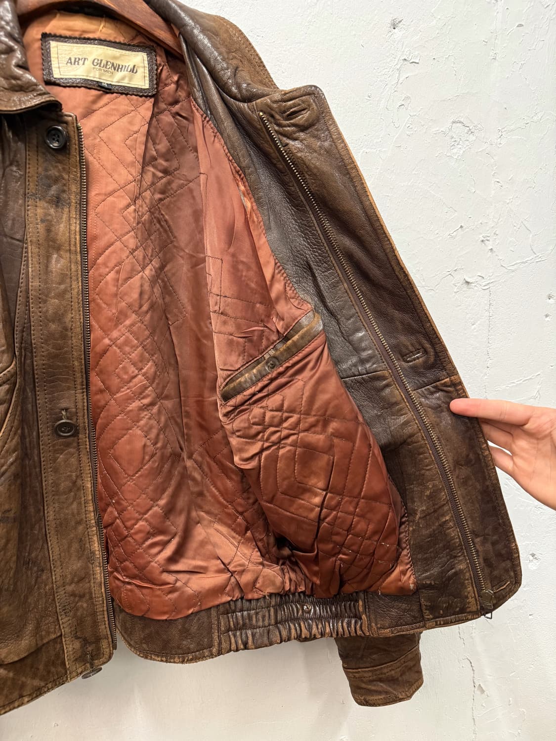 L) 90s Sheepskin Leather Bomber Jacket 상품이미지9