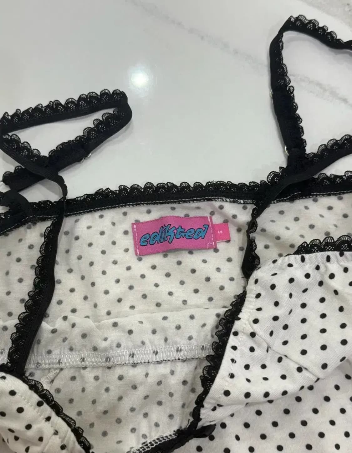ediked 에디키드 도트 레이스 나시 s사이즈 상품이미지4