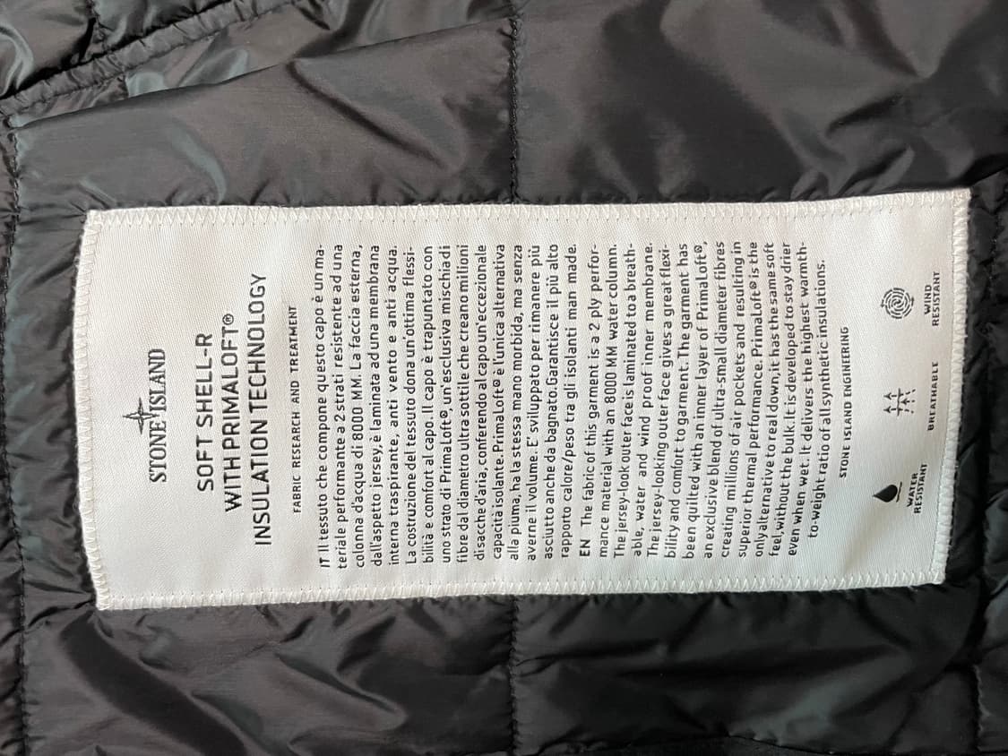 스톤아일랜드 프리마로프트 소프트쉘 블랙 M 상품이미지4
