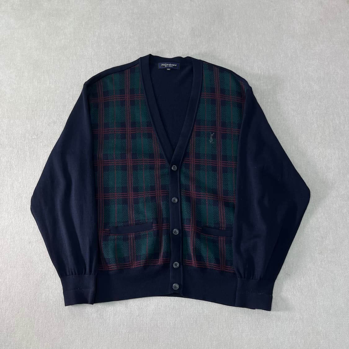 100 입생로랑 93s 아카이브 체크 가디건 상품이미지1