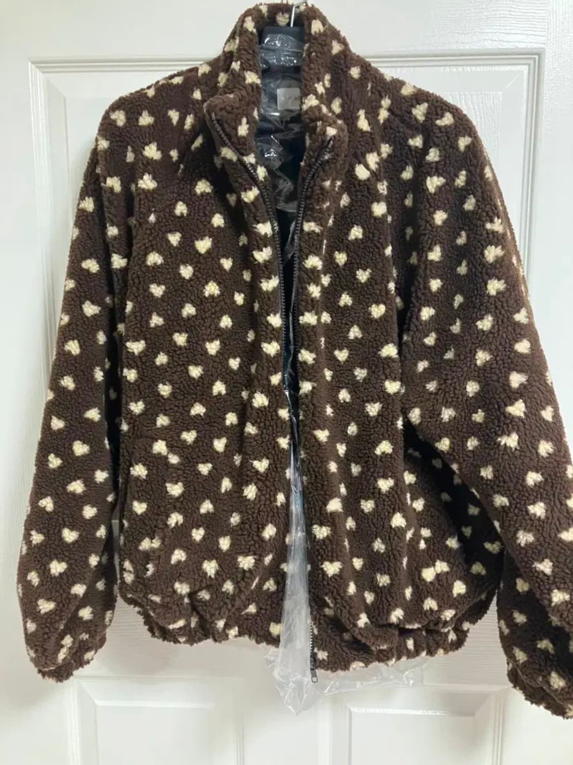 [wioe] 브라운 하트 덤블 집업 자켓 상품이미지2