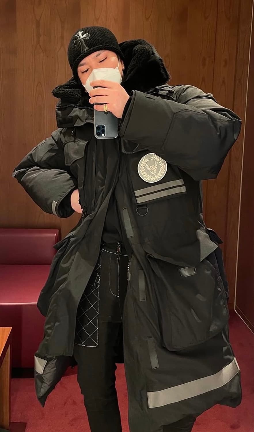 (105-110)브이넥러브 야상 덕다운 패딩 상품이미지2