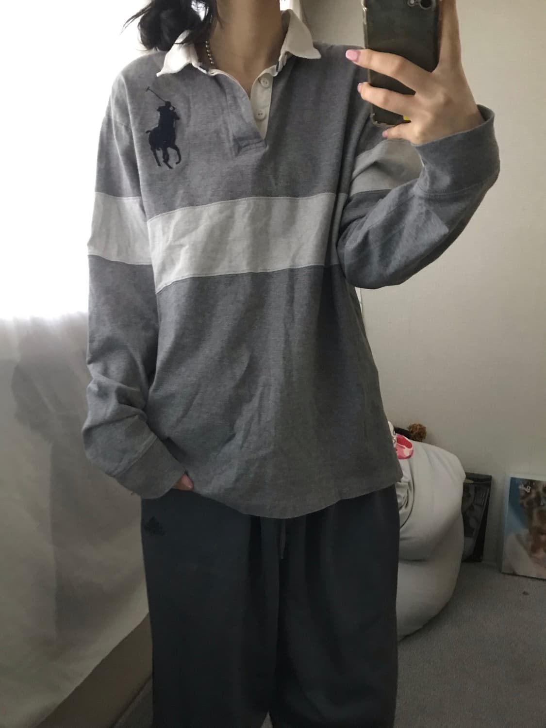 폴로 그레이 빅포니 럭비티셔츠 상품이미지4