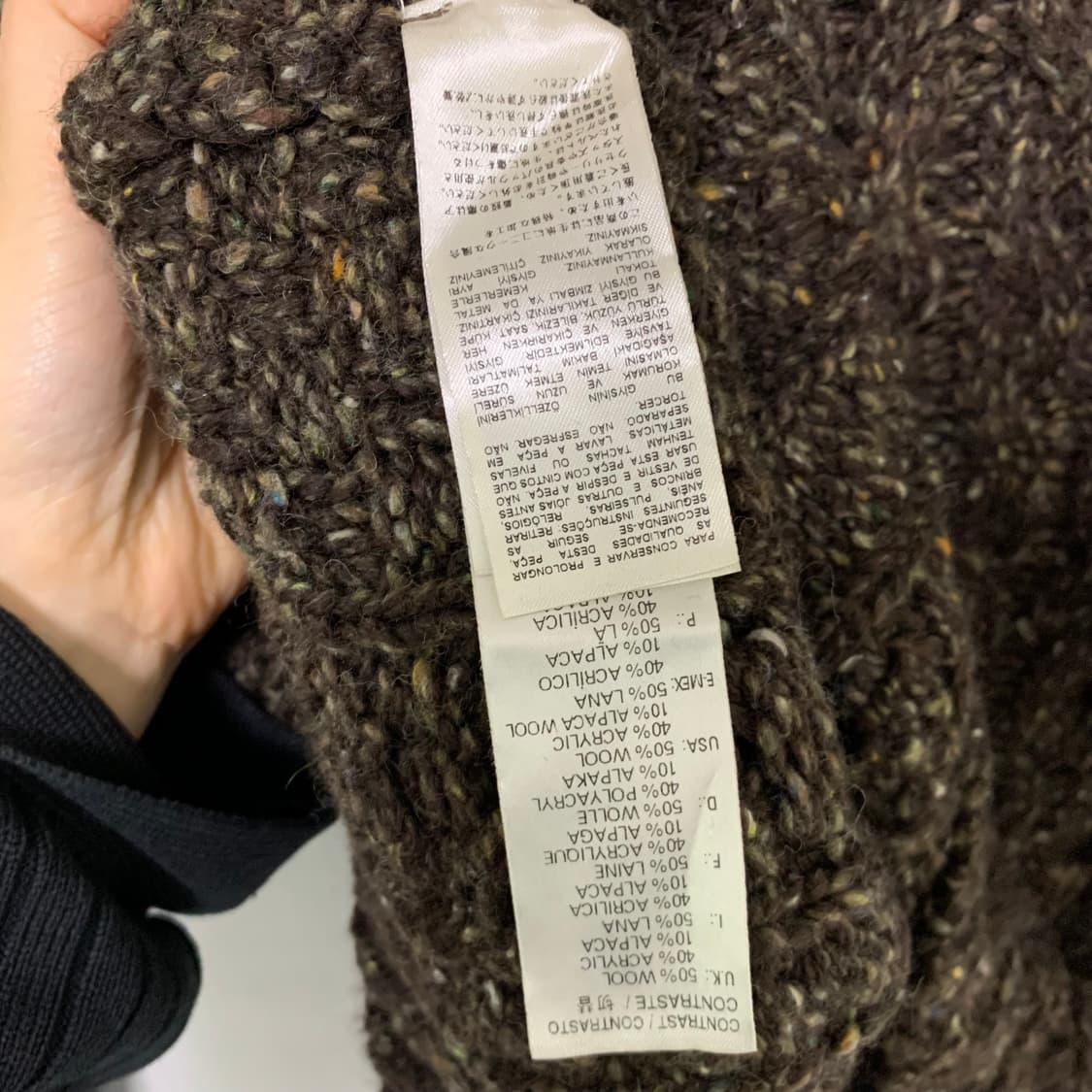 디젤 브라운 블랙 배색 긴팔 니트 스웨터 빈티지 남녀공용 스톤아일랜드 상품이미지8