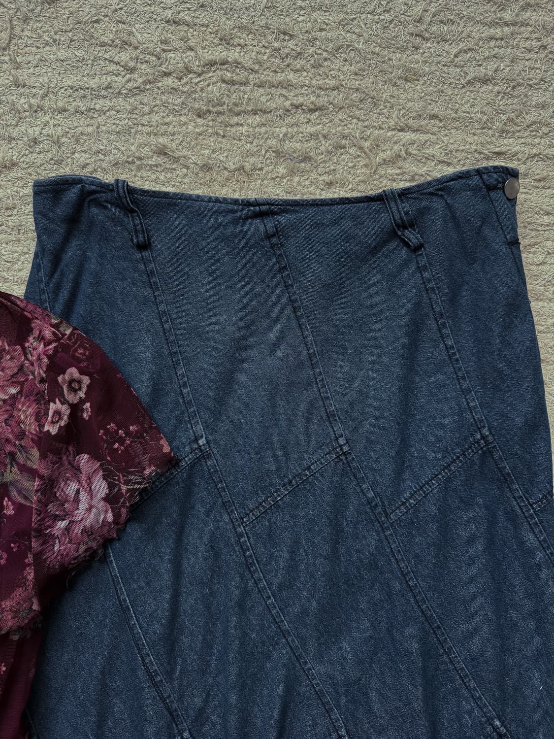 Stitched Oriental Patch Denim Skirt 0405 상품이미지3