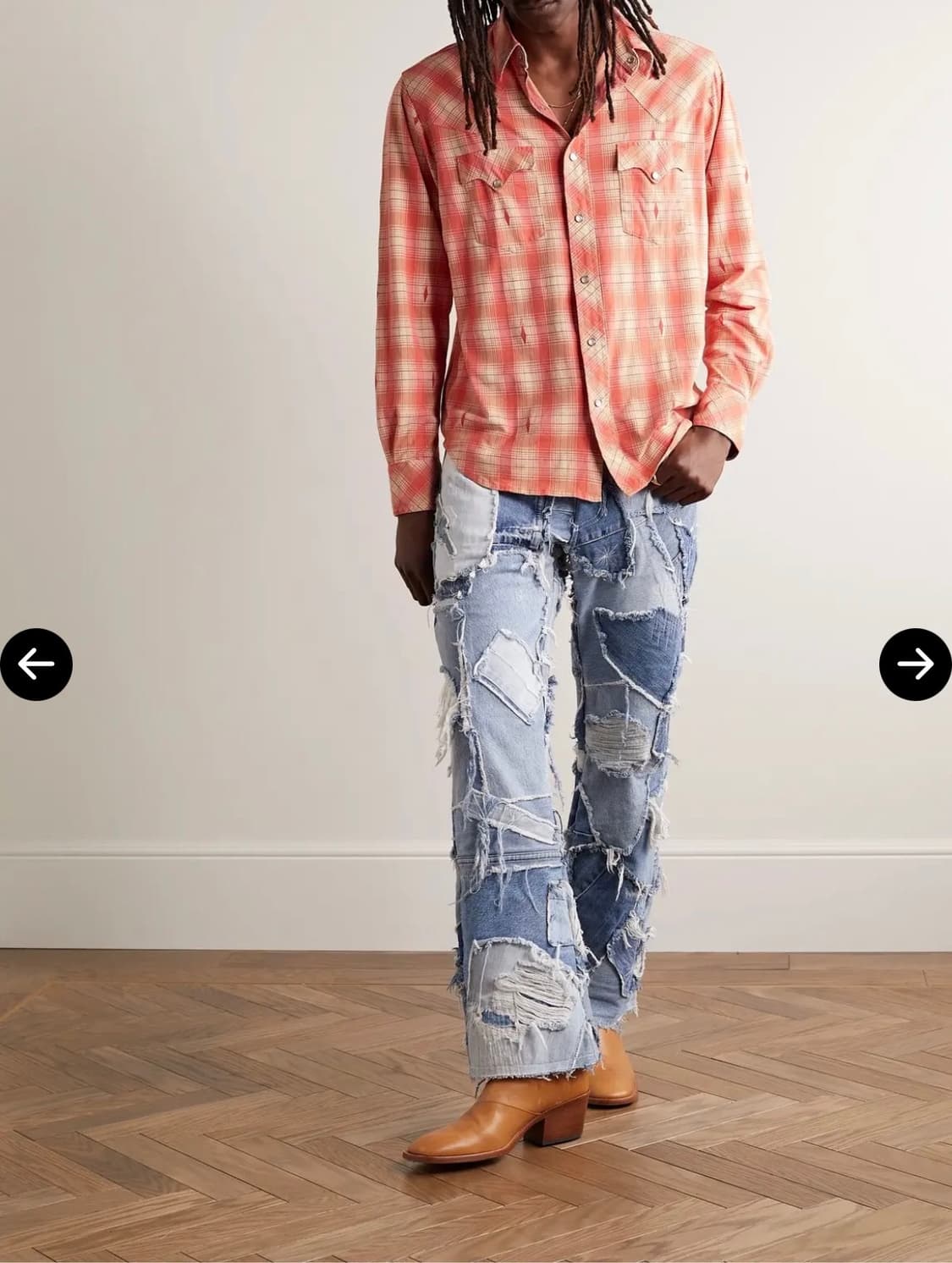 RRL 플래드 웨스턴 셔츠 L 상품이미지3