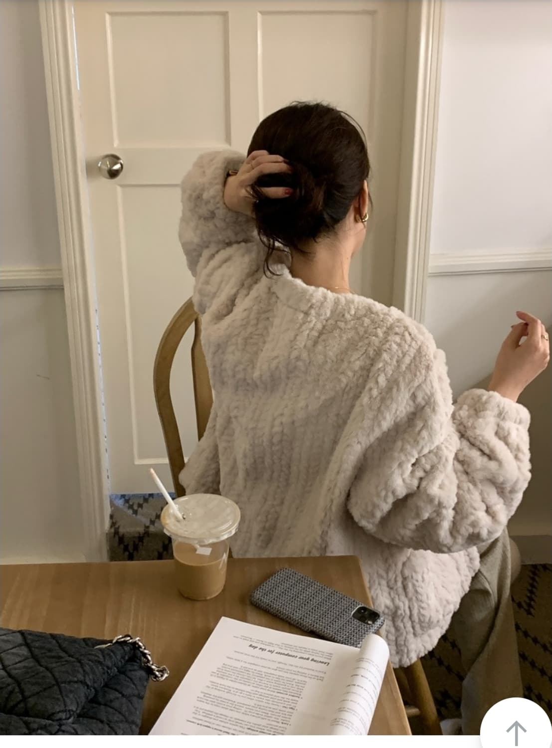 [새상품] 꽈배기 케이블 퍼자켓 상품이미지5