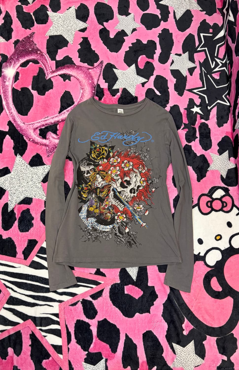 Ed Hardy cubic skull long sleeve 상품이미지1