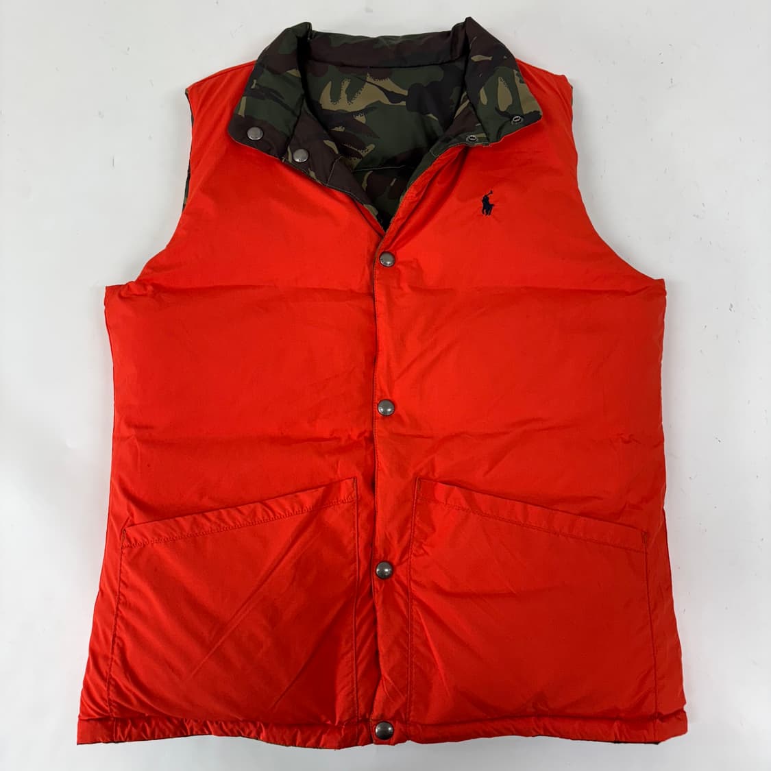폴로 카모 양면 패딩 조끼 상품이미지6