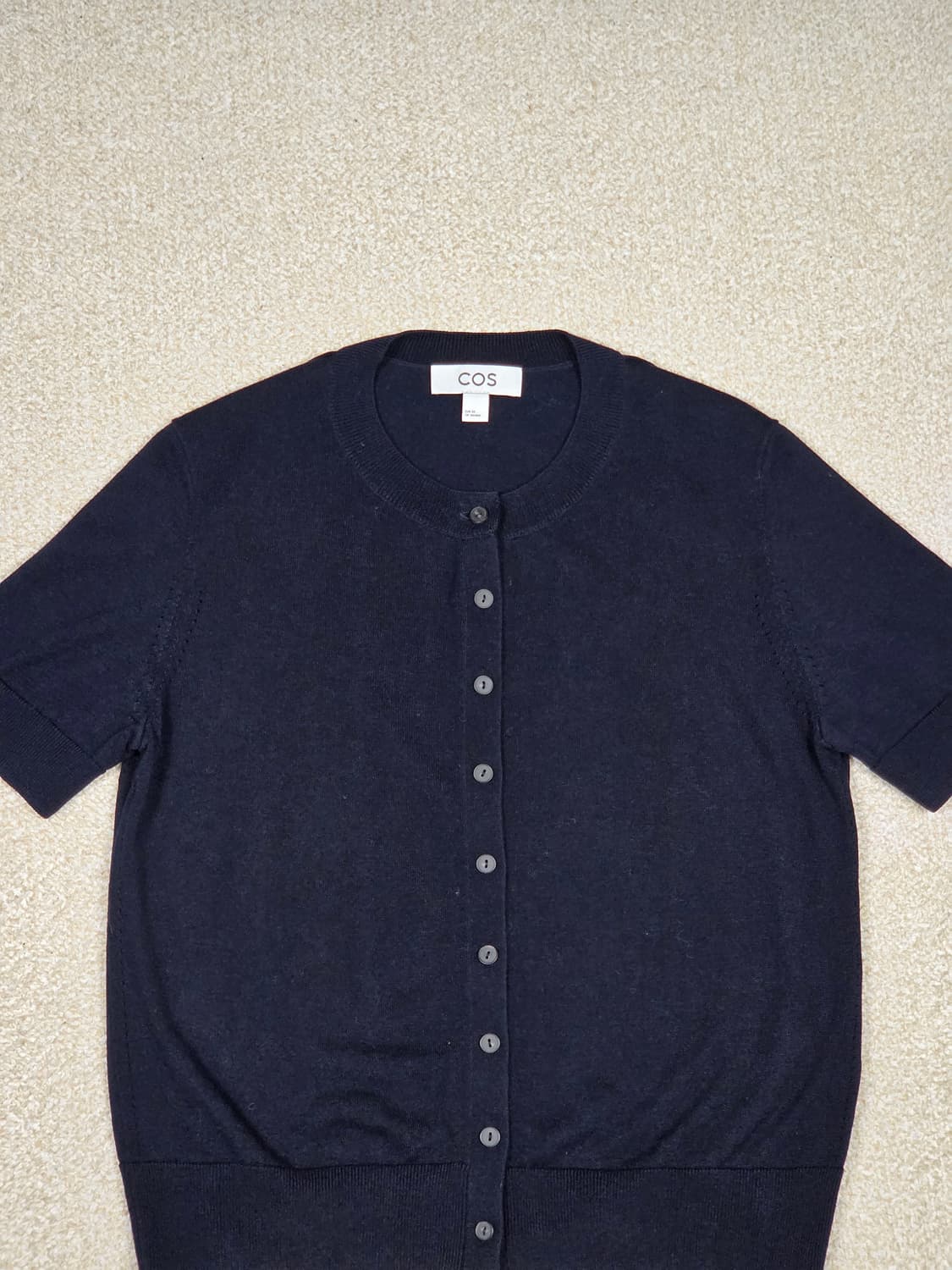 [COS] 리오셀 울 블렌드 라운드넥 반팔 니트 가디건 | S00049 상품이미지2