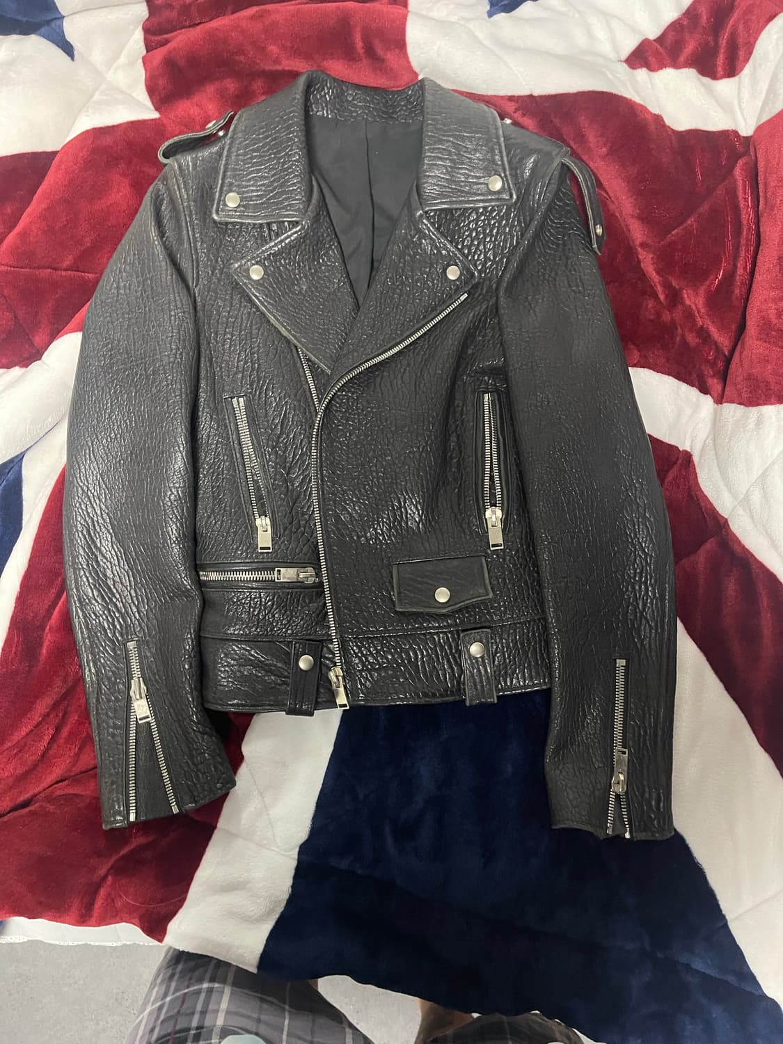 더블집업 소가죽 라이더 자켓  상품이미지1