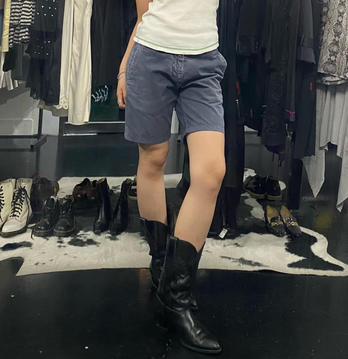 Stone Island 워싱 네이비 코튼 반바지 상품이미지9