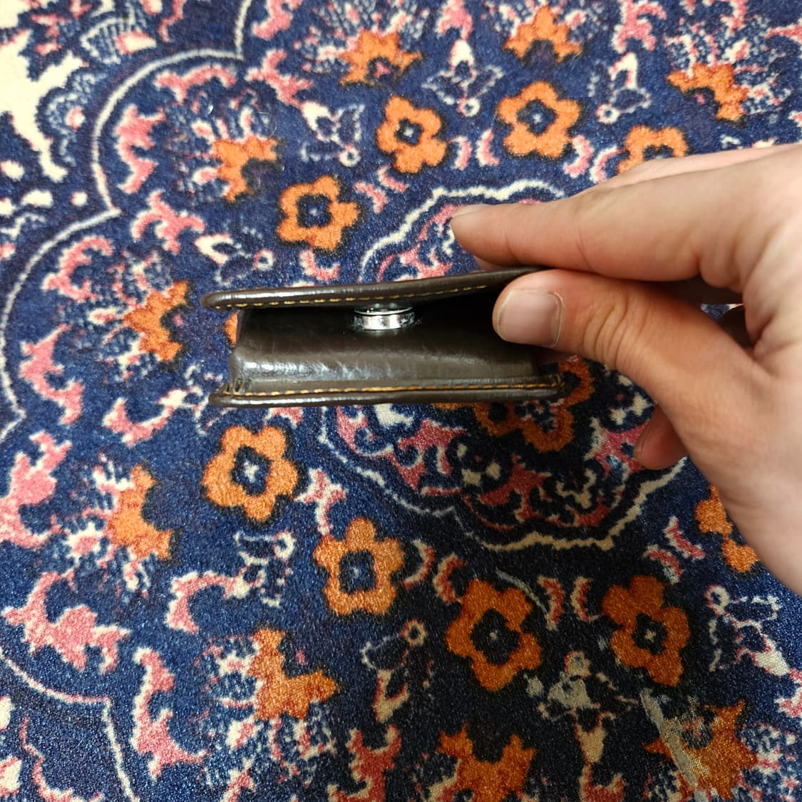 핸드메이드 브라운 가죽 코인 파우치  상품이미지3