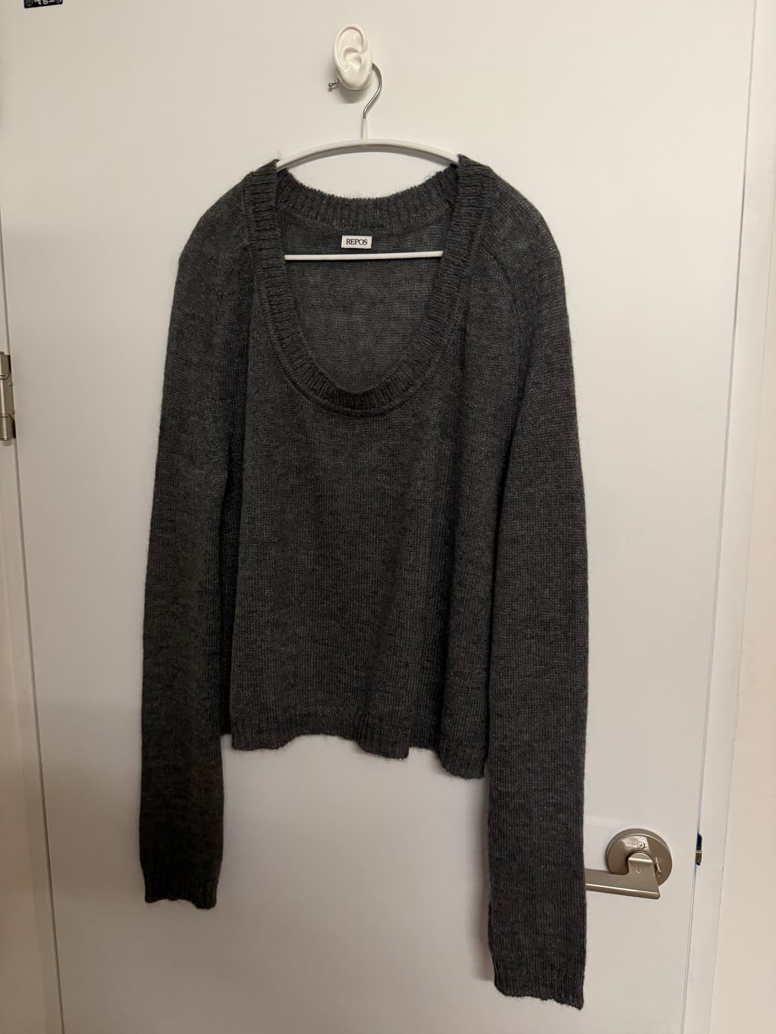 리포스 KID MOHAIR U-NECK KNIT (D GREY) 상품이미지3