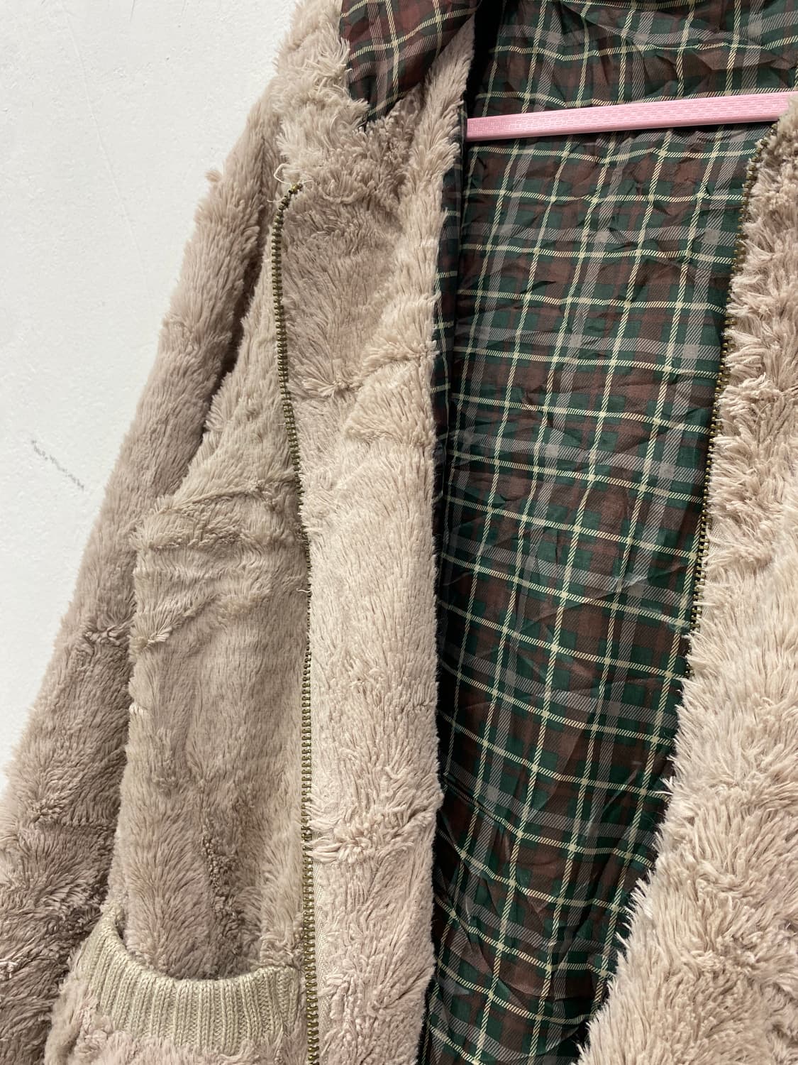 [NATULY] 브라운베이지 폭닥 그린 체크 후드집업 상품이미지8