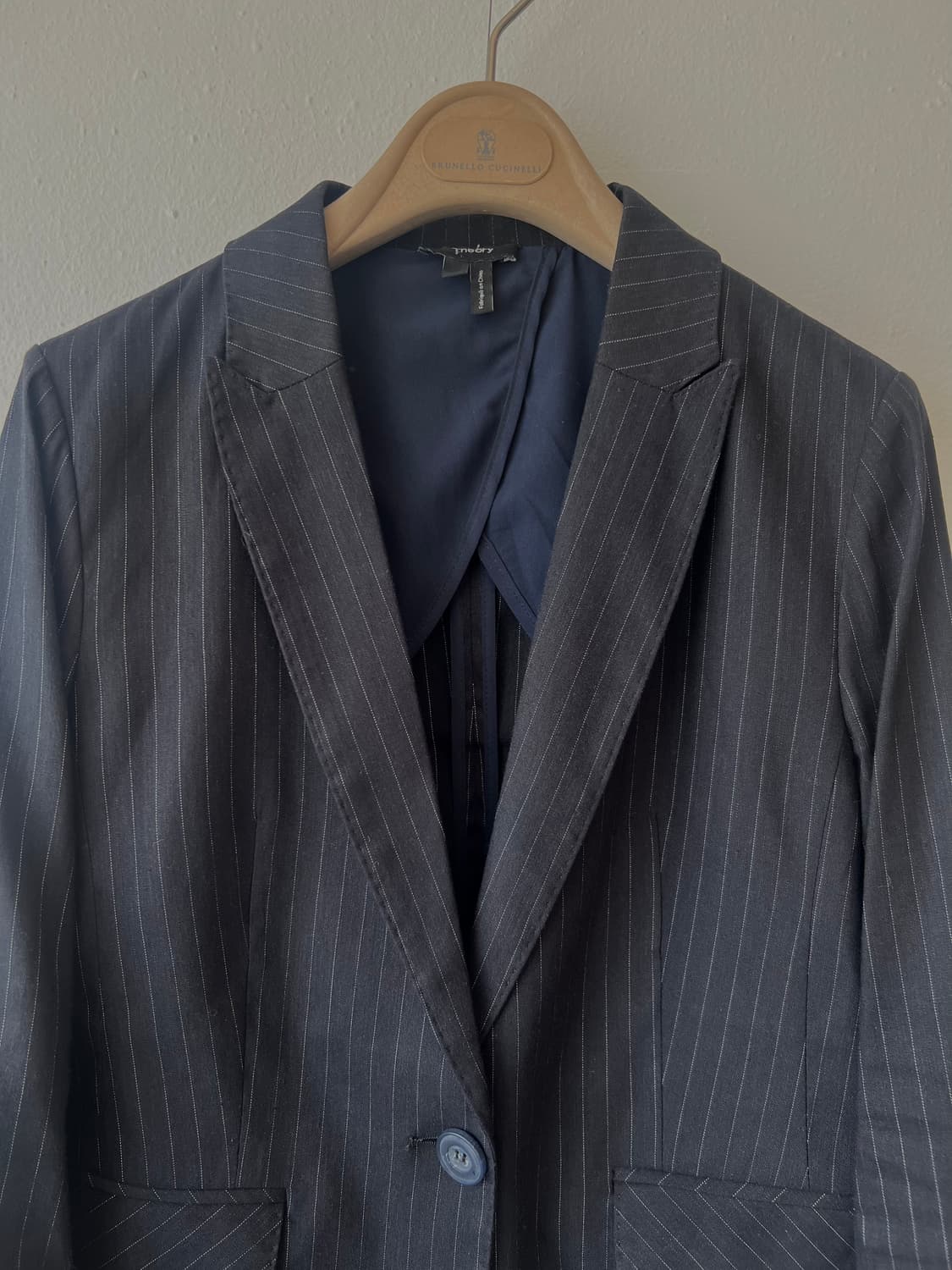 띠어리 여성 블랙스트라이프 린넨자켓 싱글자켓 상품이미지1