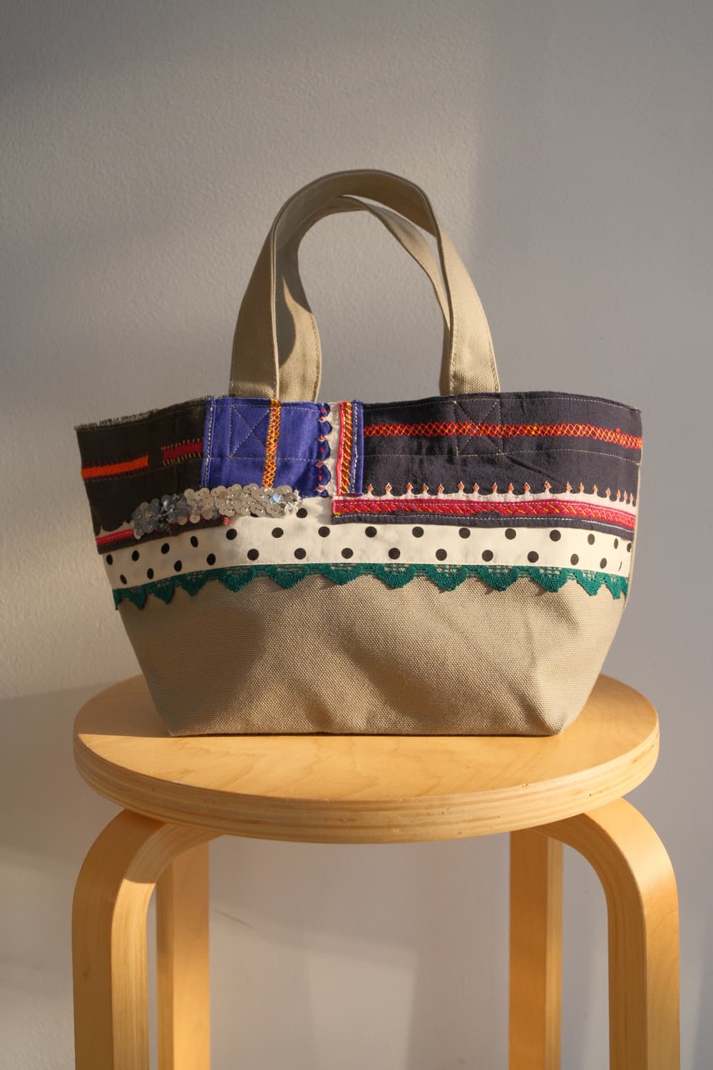 Patch work canvas bag 상품이미지1