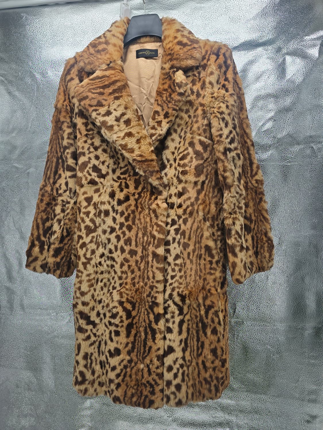 Leopard 토끼털 퍼 코트 상품이미지8