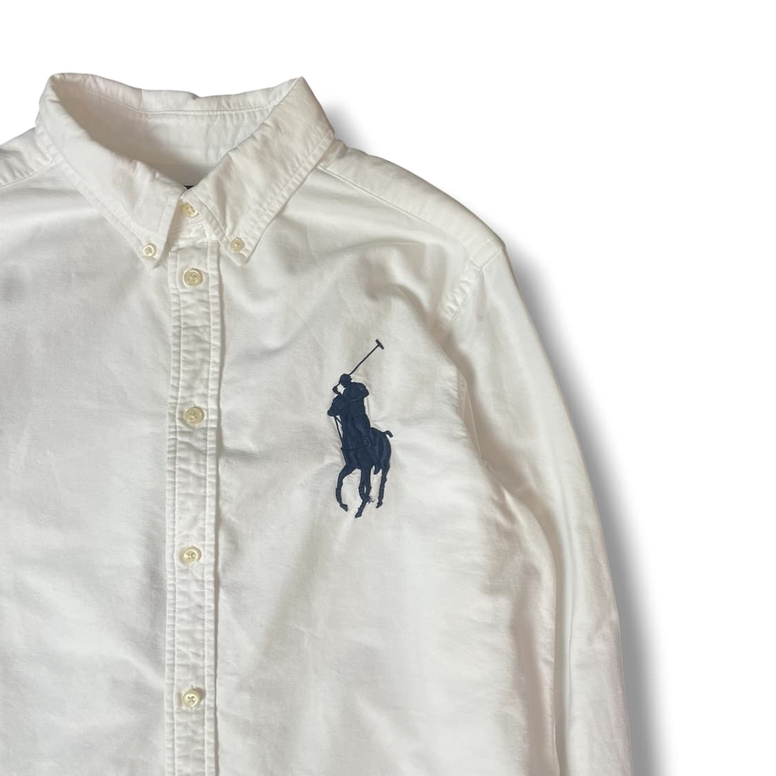 폴로 랄프로렌 네이비 빅포니 화이트 셔츠 XL 상품이미지3