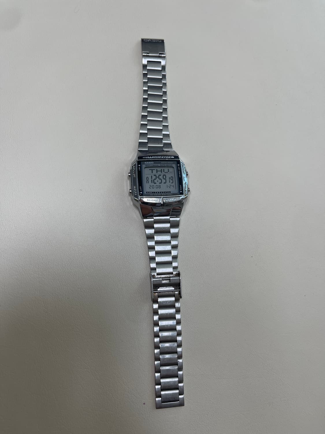 카시오 데이터뱅크 메탈 시계 실버 상품이미지1