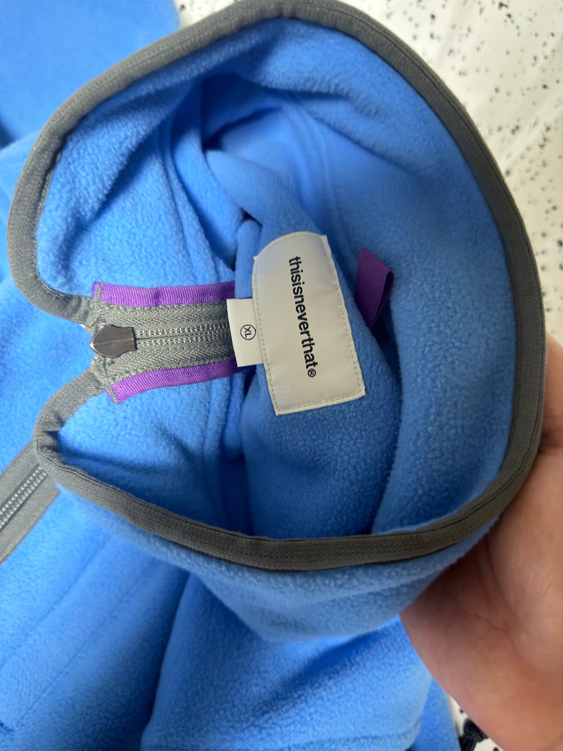 Half Zip Fleece Pullover Purple Blue 상품이미지7