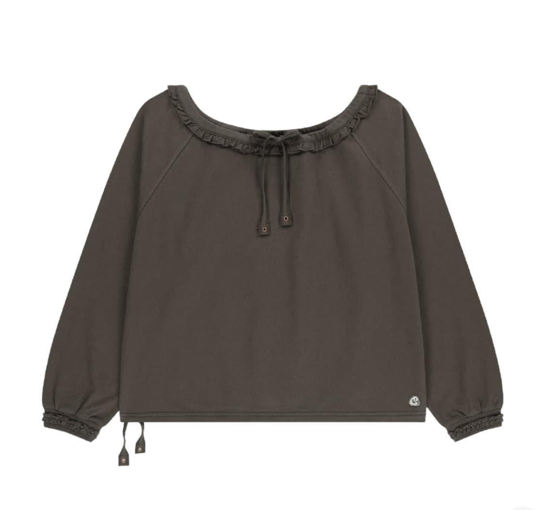 코이세이오 드로스트링 롱 슬리브 차콜 2 상품이미지1