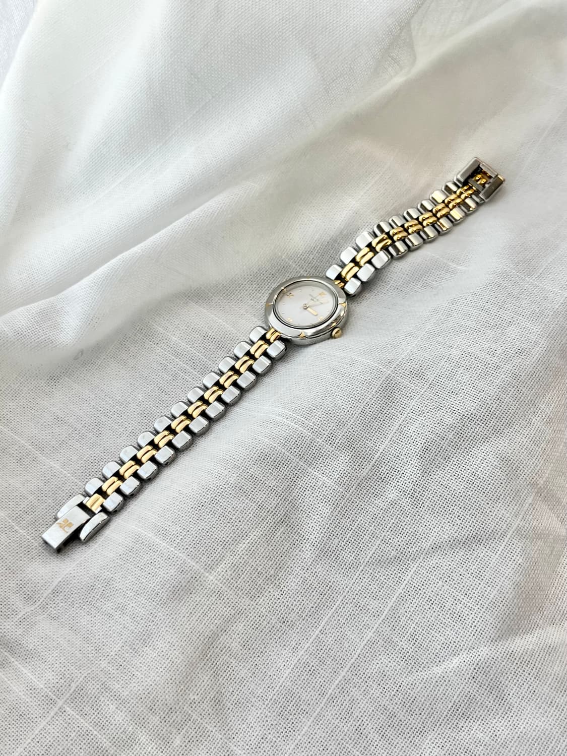 90s 꾸레쥬 로고아워 손목시계 콤비 상품이미지5