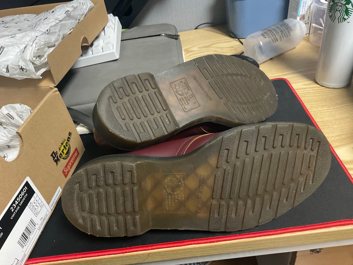 슈프림 x 닥터마틴 3홀 버건디 uk7 상품이미지8