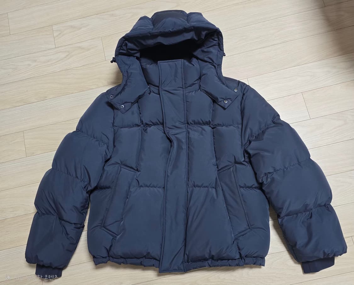 벨리에 크로스라인 후디드 구스 다운 미드나잇 그레이 3사이즈 상품이미지4