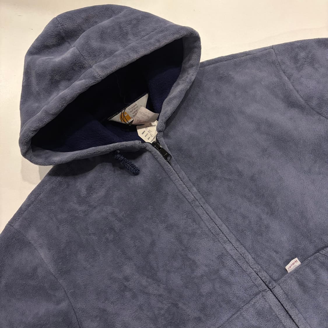 [M] 80s 칼하트 USA 플리스 벨벳 후드 집업 블루 B676 상품이미지3