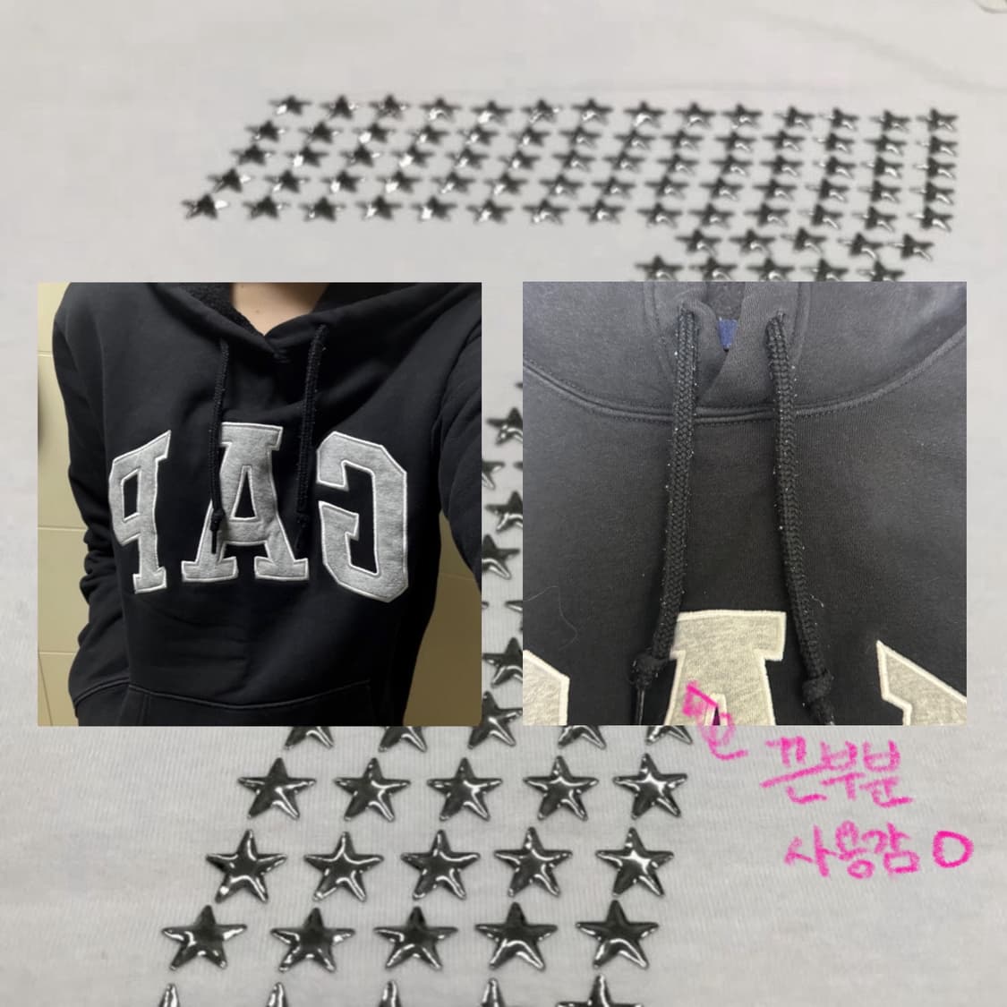 gap 갭 블랙 기모 후드티 상품이미지2