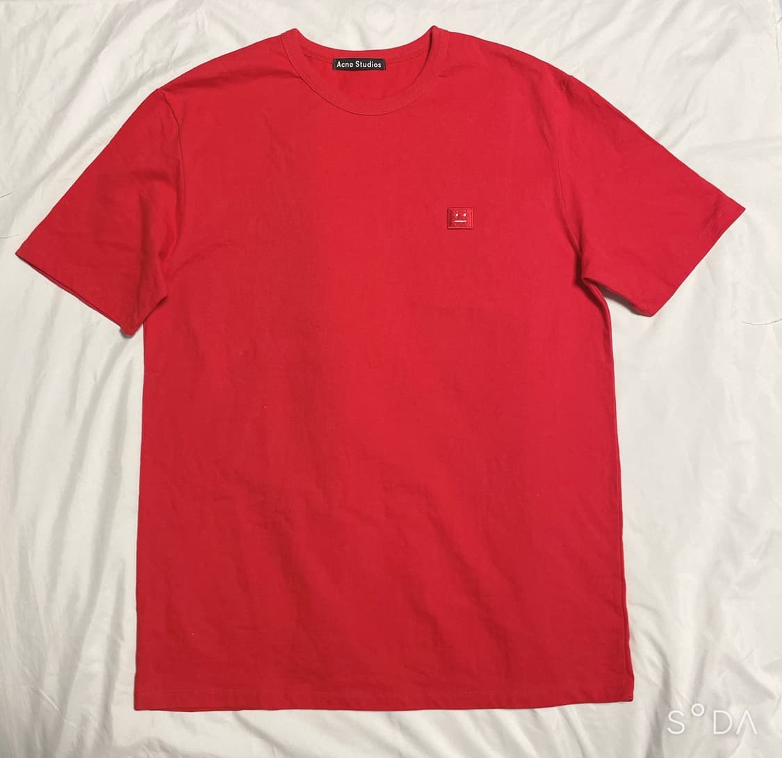 아크네 스튜디오 페이스 반팔 티셔츠 레드 L 상품이미지1