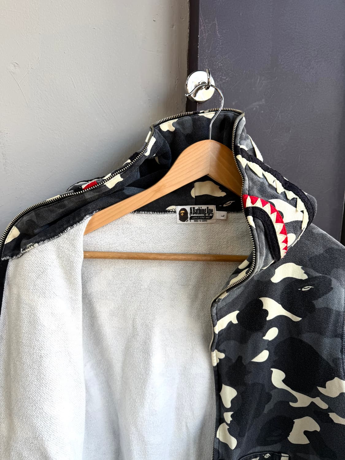 L/ 베이프 시티카모 샤크 후드 풀집업 상품이미지6