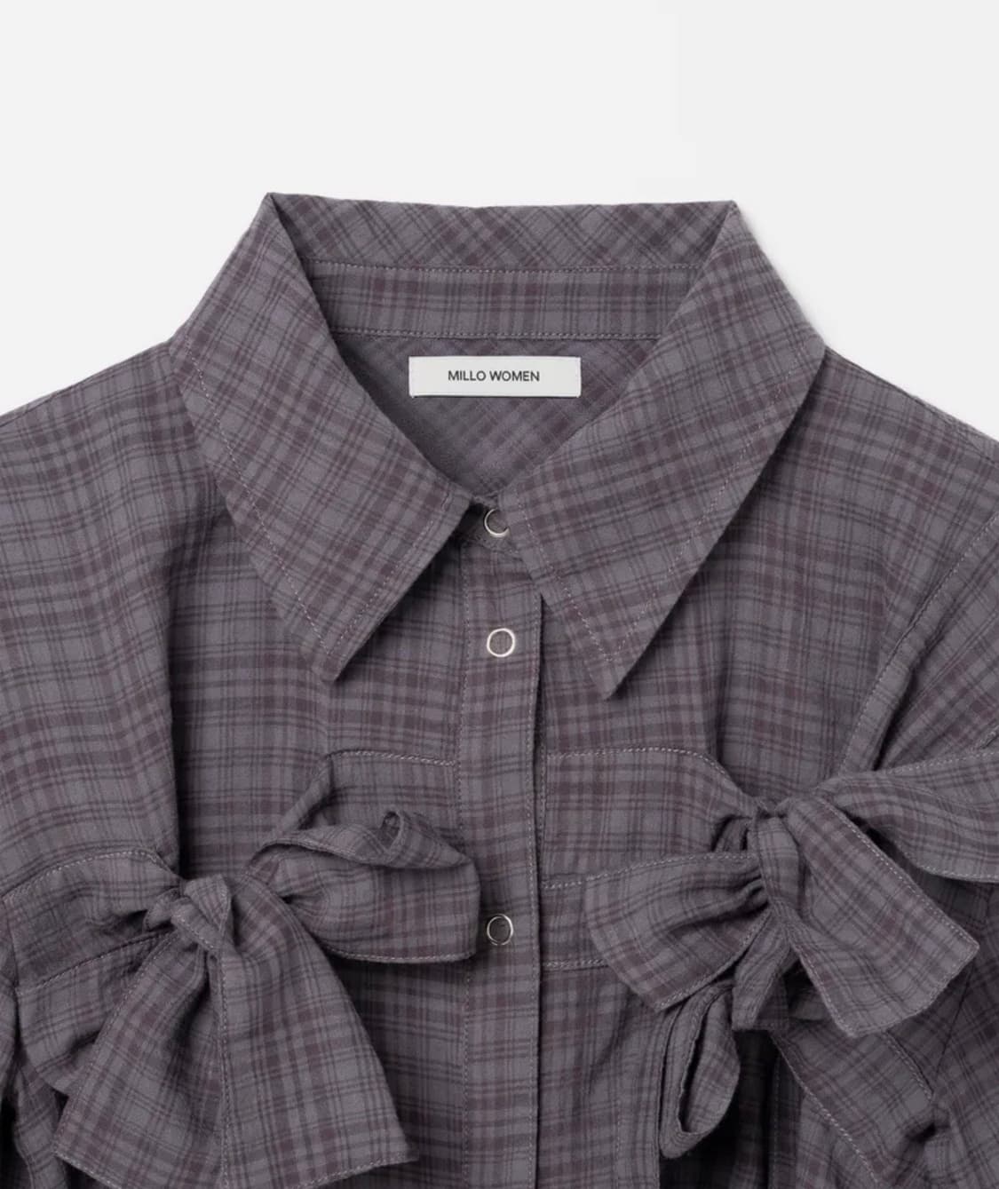 리본 타이 셔츠 [빈티지 퍼플] 상품이미지2