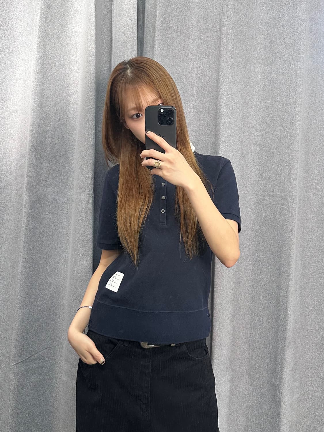 [정품]톰브라운 반팔 폴로 셔츠 M 상품이미지1