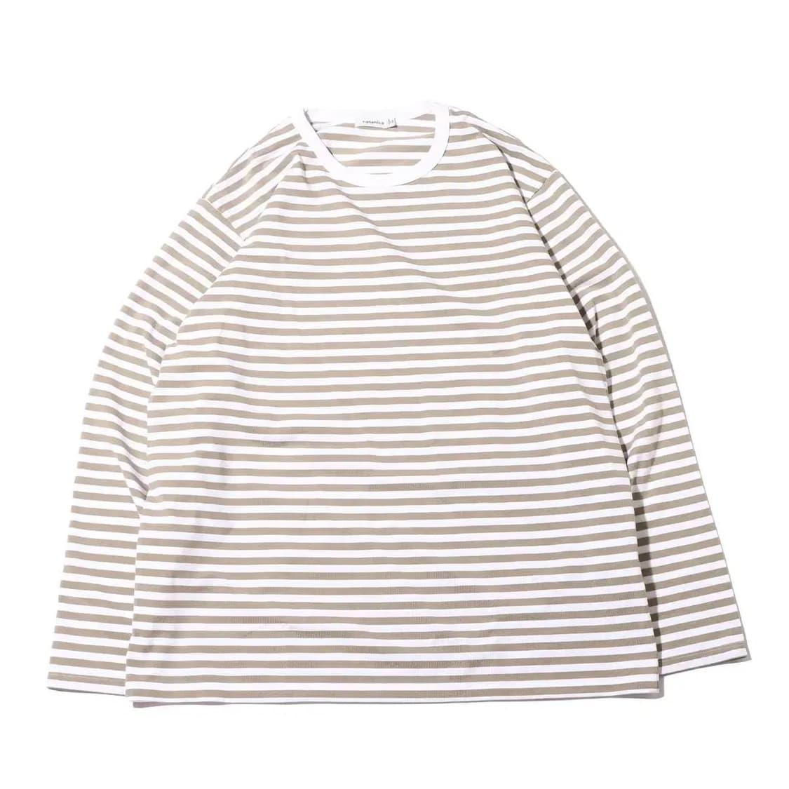나나미카 쿨맥스 스트라이프 저지 L/S 티셔츠 타우페 L사이즈  상품이미지1