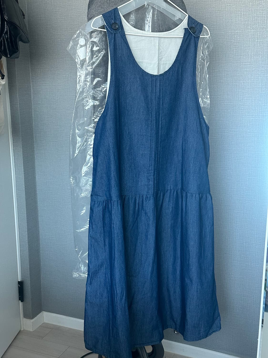 빈티지 핀턱 데님 원피스 상품이미지1