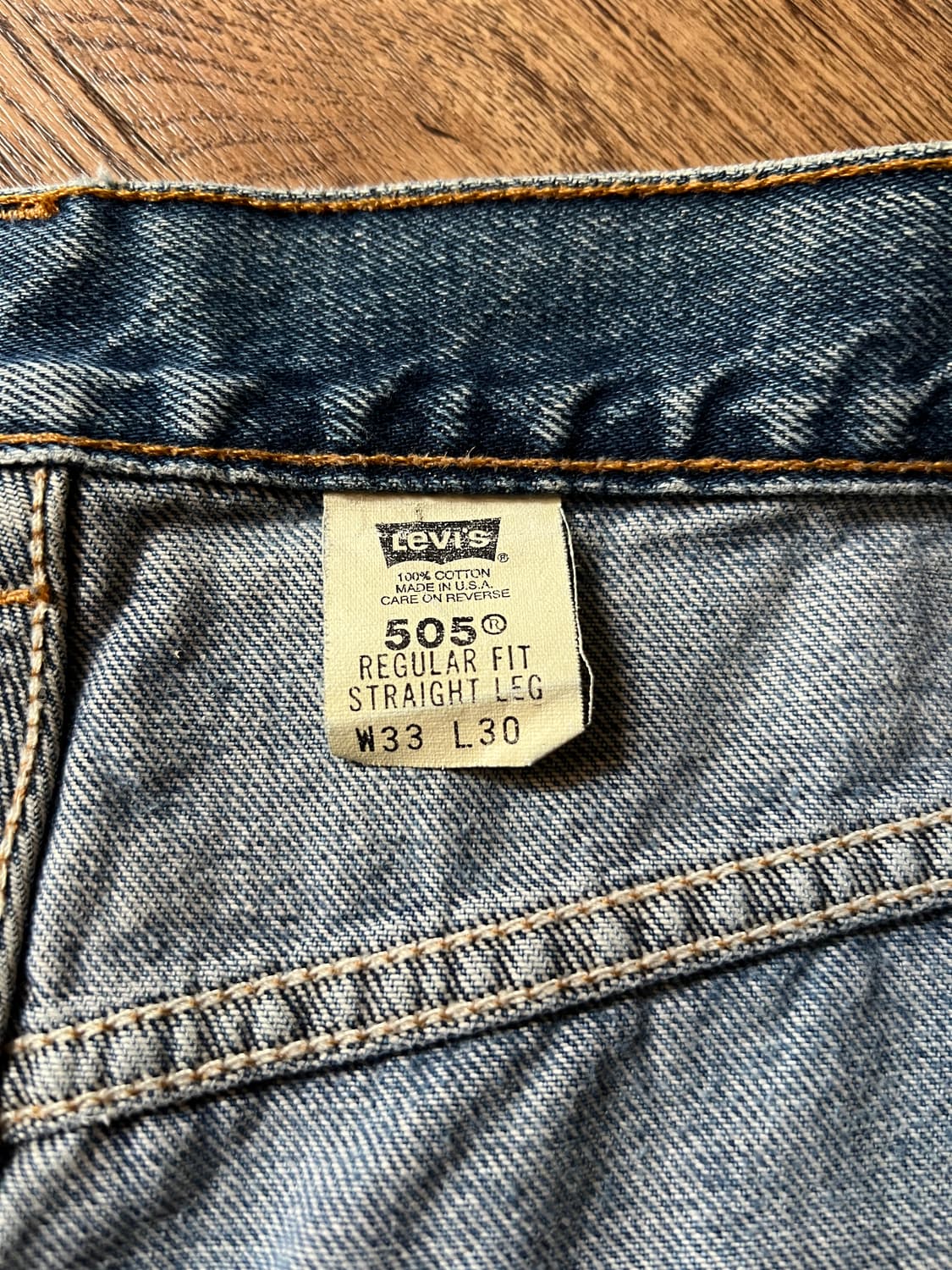 [33]00's 리바이스 505 Made in USA 빈티지워싱 데님팬츠 상품이미지5