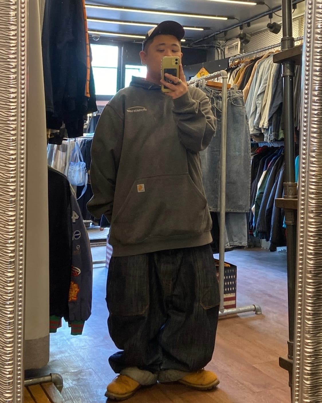 실측 3XL) 칼하트 루즈핏 챠콜그레이 후드 상품이미지8