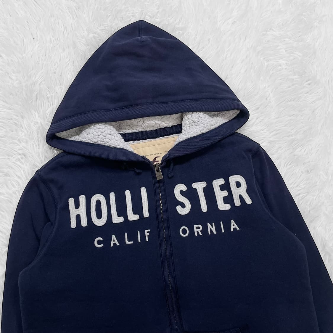 홀리스터 스펠 로고 후드집업 네이비 상품이미지3