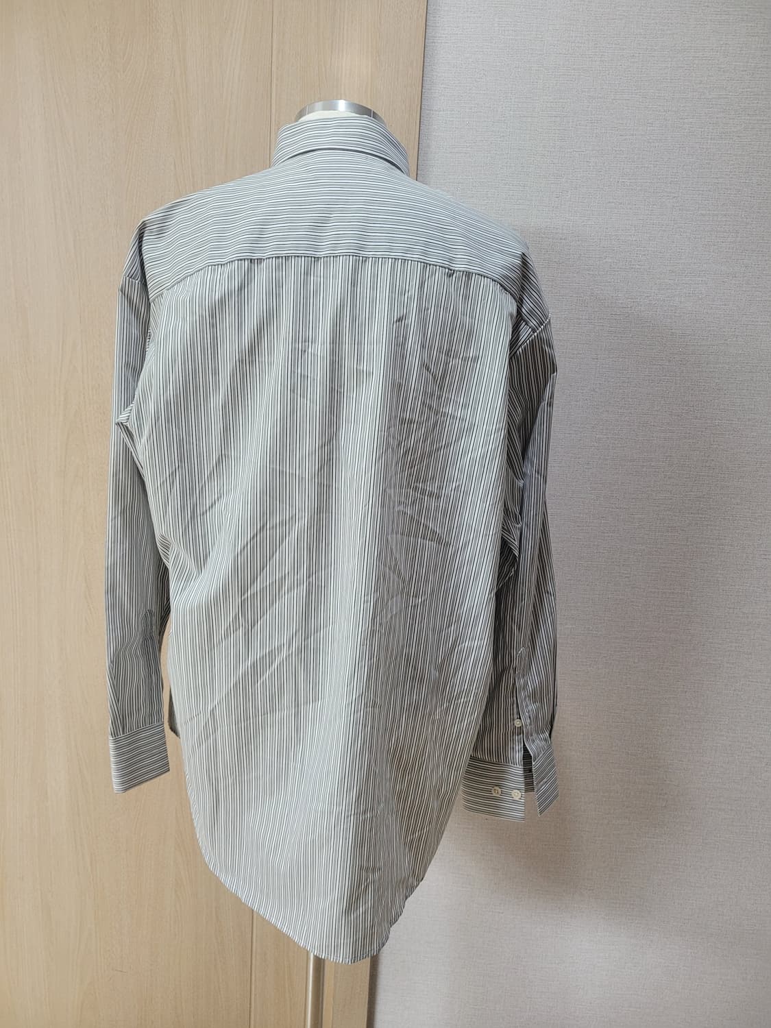 지이크 SIEG 남자 오버핏 스트라이프 셔츠 120 카키 상품이미지6