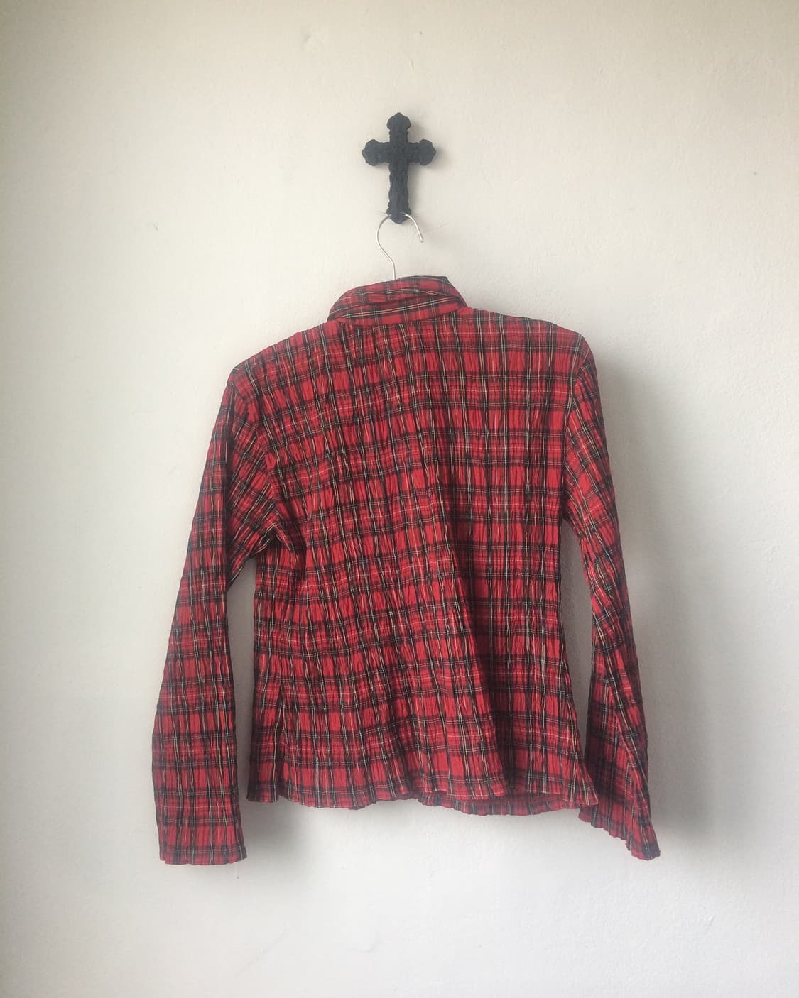 Check pattern pleats shirt 상품이미지3