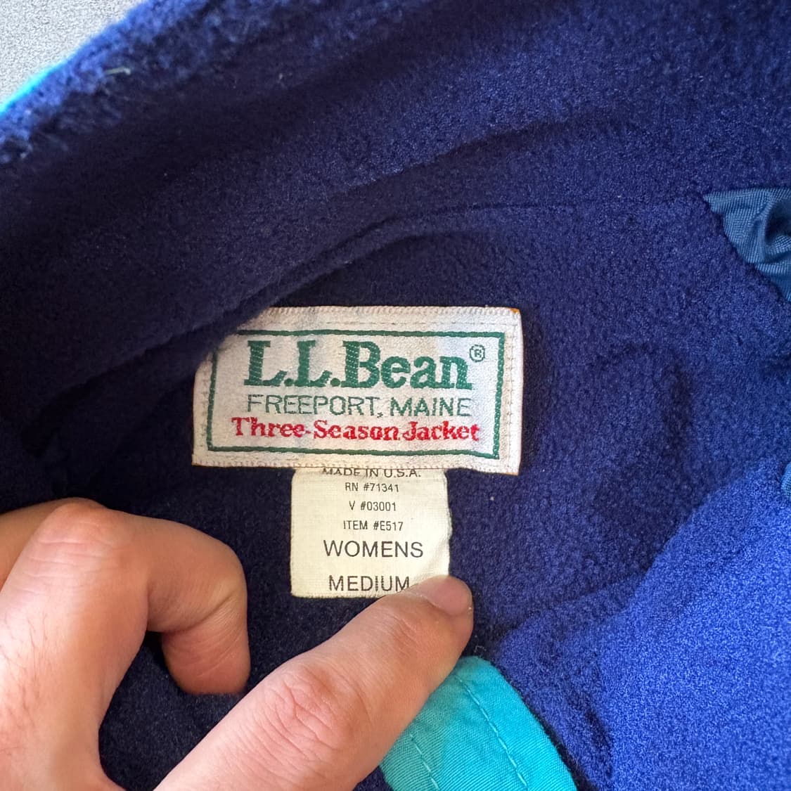 90s L.L.bean 90년대 엘엘빈 청록 컬러 쓰리 시즌 웜업 자켓 상품이미지5