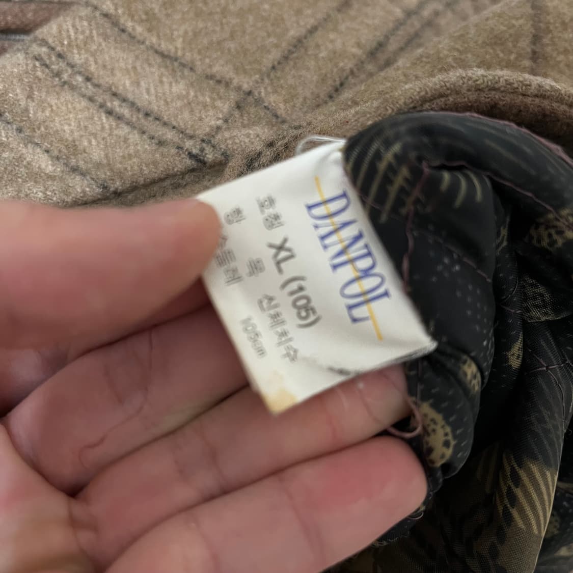 덴폴 체크 모직 코트 자켓 XL/105 상품이미지7