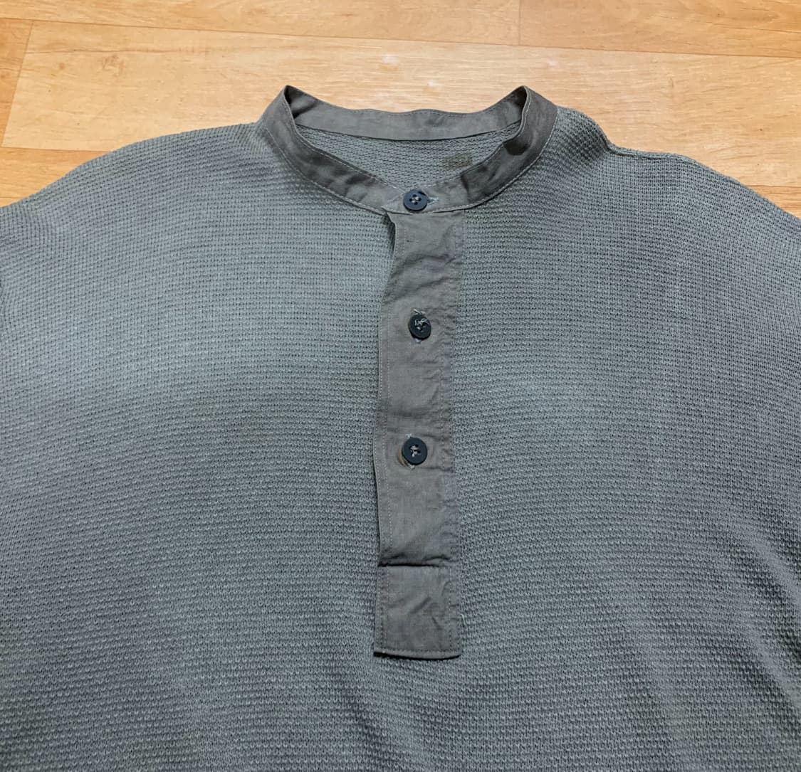 SWEDEN ARMY M-39 언더웨어 외플 헨리넥 셔츠=스웨덴 군 상품이미지6