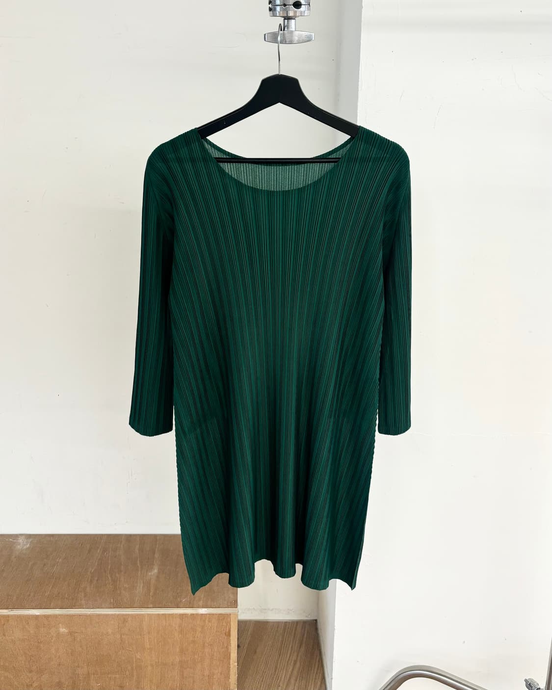 플리츠 플리즈 그린 플리츠 미디 원피스 상품이미지1