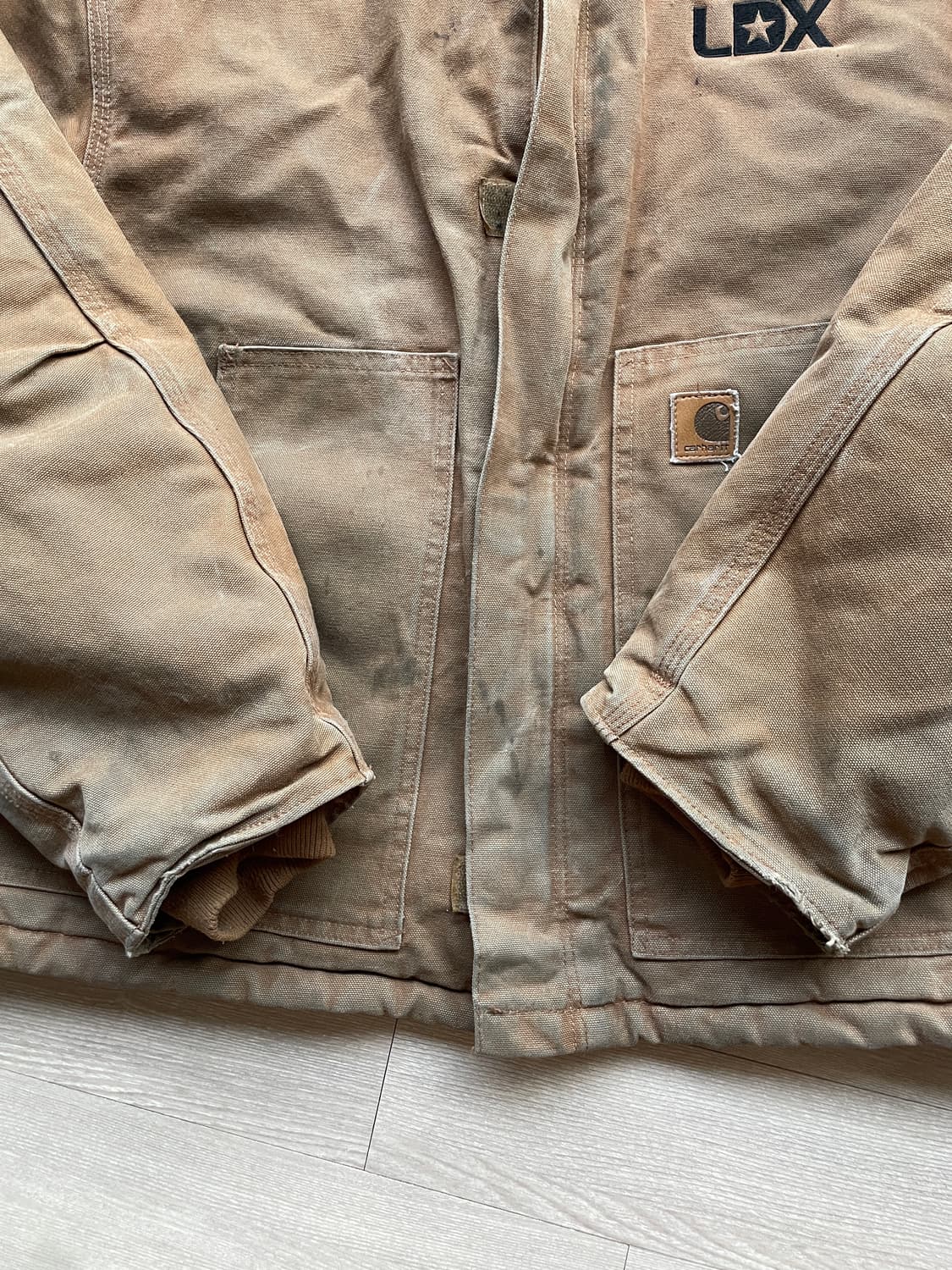 칼하트 J22 BRN 브라운 디트로이트 아크틱 자켓 빈티지 상품이미지7