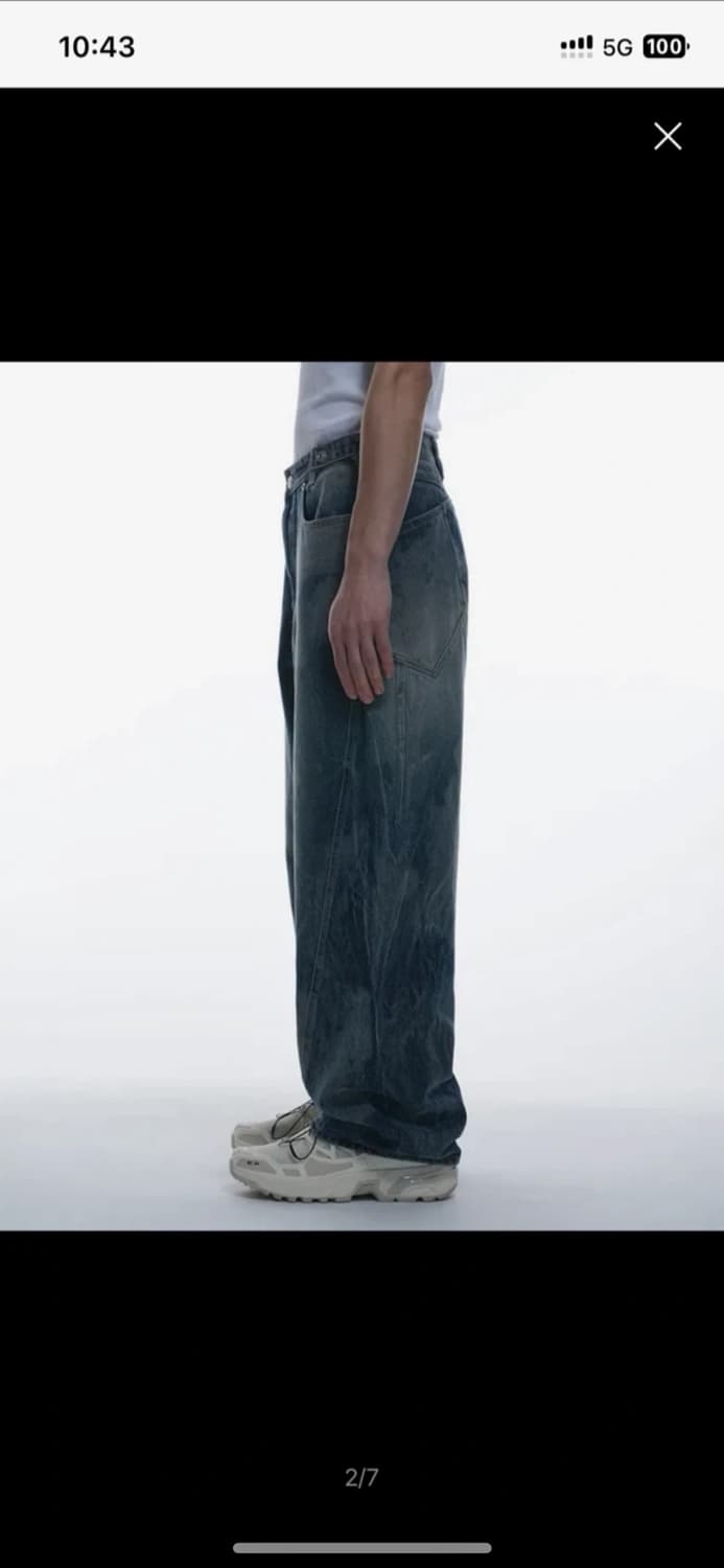 그레일즈 벌룬 와이드 데님팬츠 빈티지 상품이미지2